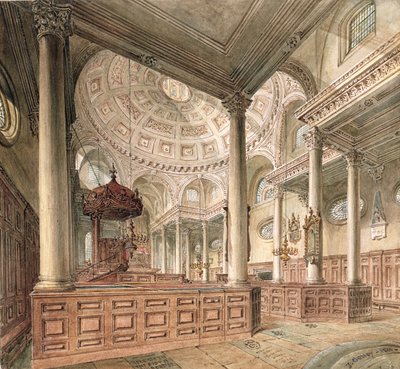 Saint-Étienne Walbrook : Intérieur, 1811 - John Coney